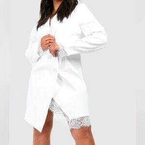 NWT Boohoo White Blazer Dress